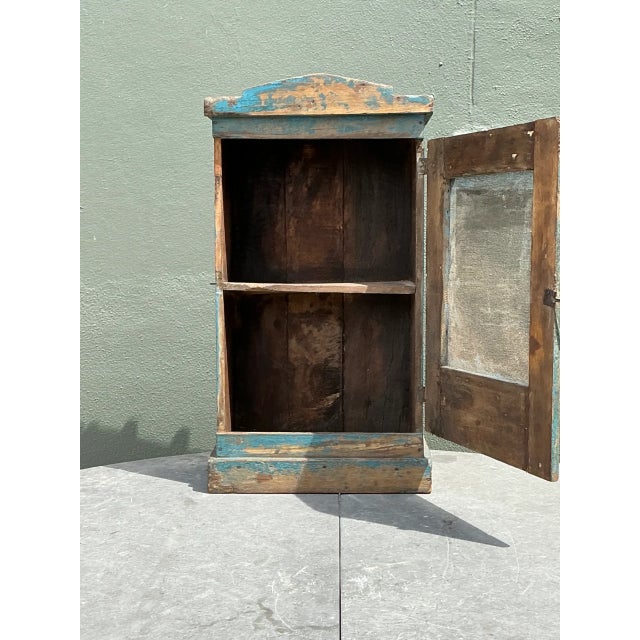 Vintage Rustic Painted Wood Cabinet For Sale In West Palm - Image 6 of 12