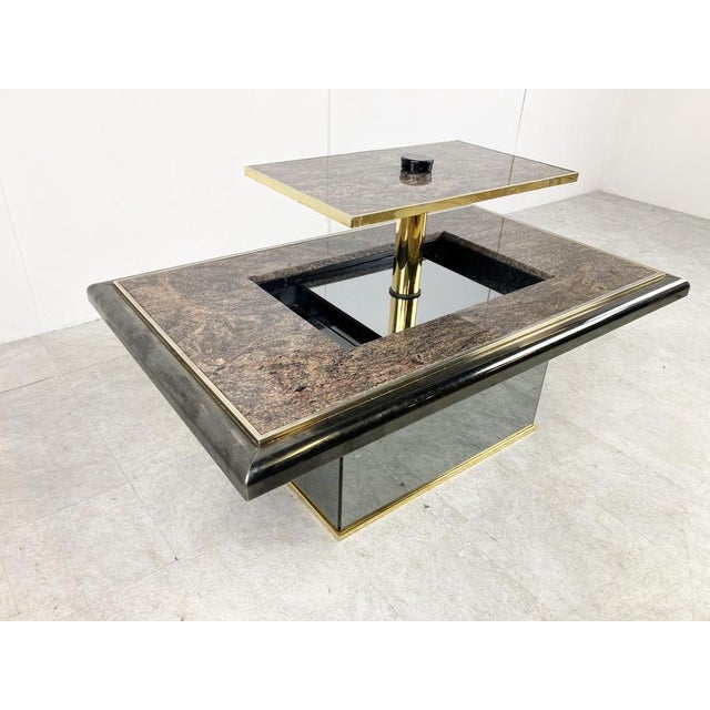 Glass Vintage Hidden Bar Coffee attributed to Fedam, 1980s For Sale - Image 7 of 12