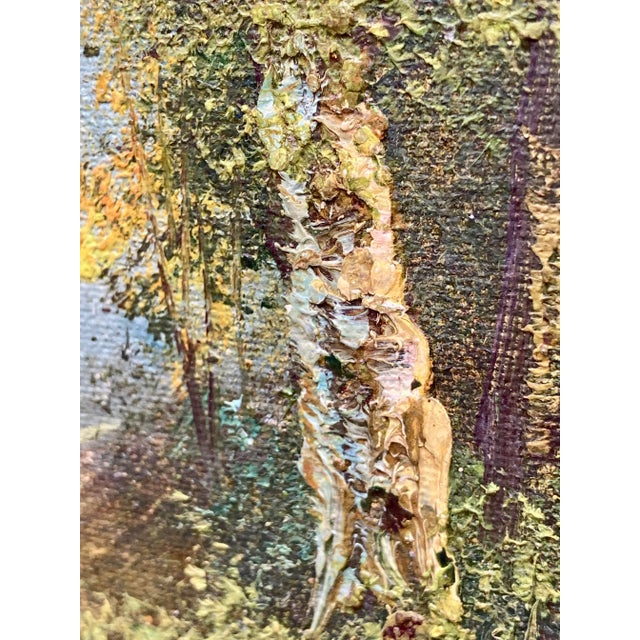 Mid 20th Century Oil on Board of a Forest Landscape, Framed and Signed Irene Cafieri For Sale In Houston - Image 6 of 12