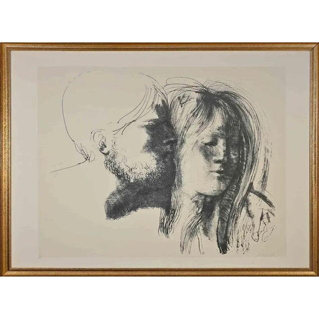 Emilio Greco, Lovers, 1970s, Original Photolithograph, Framed For Sale - Image 4 of 4