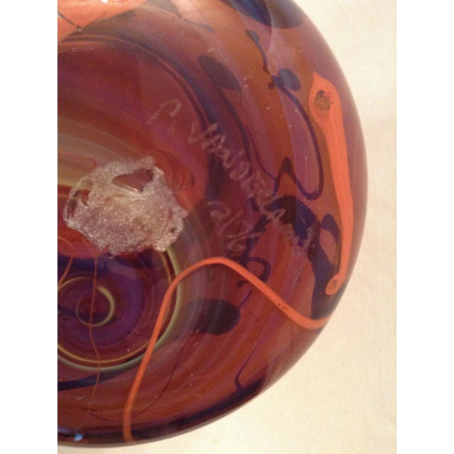 Vintage Peter Vanderlaan Art Glass Vase Signed For Sale - Image 9 of 11