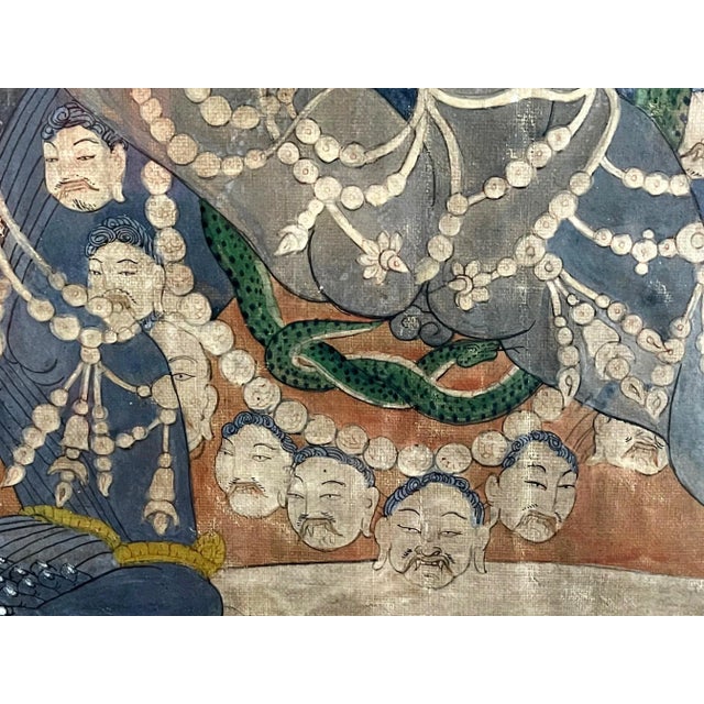 Framed Antique Tibetan Thangka of Yamantaka with Consort For Sale In Atlanta - Image 6 of 13