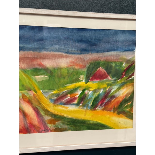Mid-Century Modern Lars Bertle, Mot Berget, 1987, Watercolor on Lithograph, Framed For Sale - Image 3 of 13