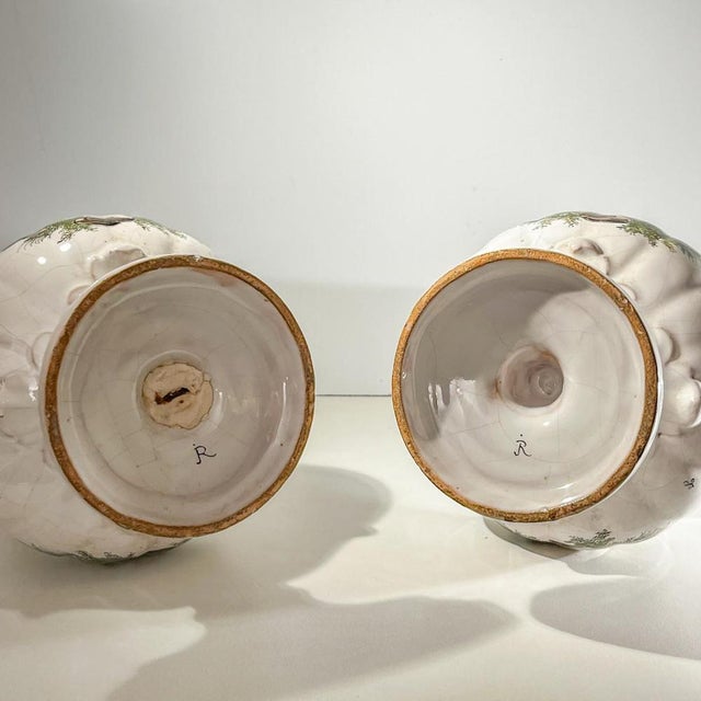 Covered Vases by Joseph Gaspard Robert for Faïencerie de Marseille, 18th Century, Set of 2 For Sale - Image 16 of 18