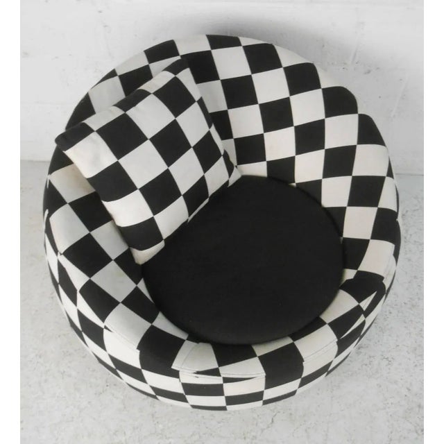 Checkered Contemporary Modern Italian Club Chair For Sale - Image 5 of 8