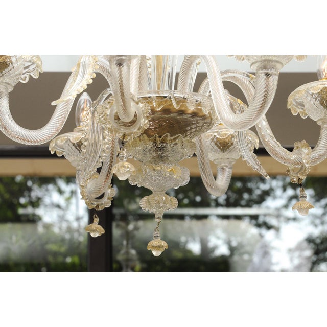 1940s Exquisite 6-Light Murano Glass Chandelier, 1940s Italy For Sale - Image 13 of 18