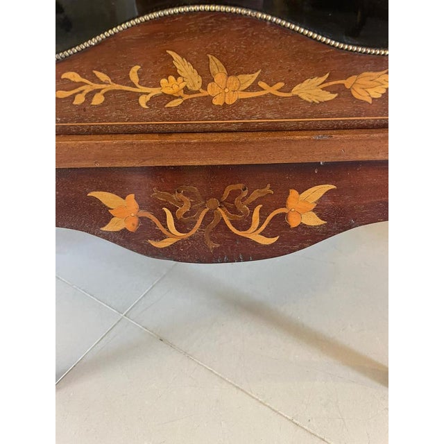 Antique Victorian Mahogany Marquetry Inlaid Display Cabinet, 1880s For Sale - Image 12 of 15