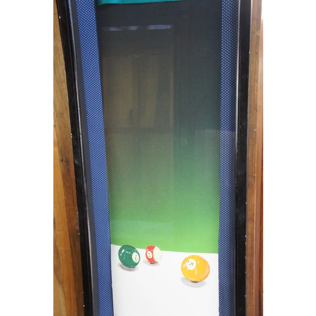 1980s 1986 Untitled Pool Table Watercolor Landscape Mixed Media Artwork by Dike Blair For Sale - Image 5 of 10