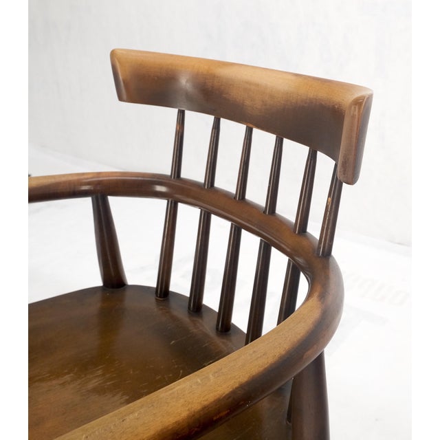 Paul McCobb Pair of Paul McCobb Solid Birch Round Back Barrel Shape Arm Chairs For Sale - Image 4 of 17