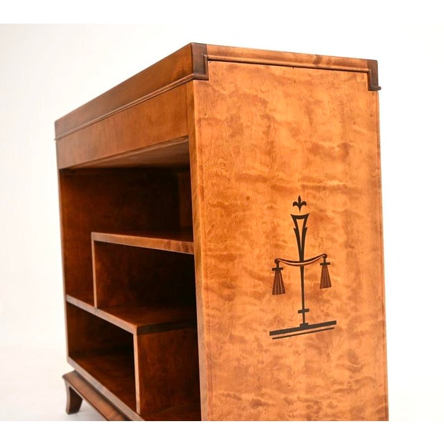 Swedish Biedermeier Satin Birch Open Bookcase, 1890 For Sale - Image 10 of 12