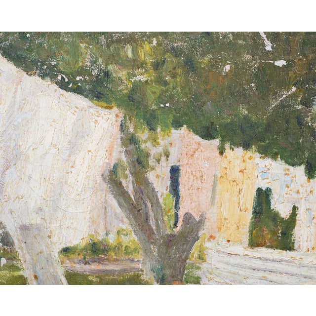 Mid-Century Impressionist Summer Garden Oil Canvas Painting For Sale - Image 12 of 18
