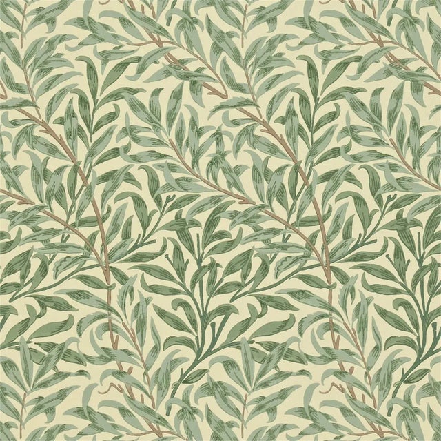 Morris & Co Willow Boughs Wallpaper in Light Green - a Sample For Sale
