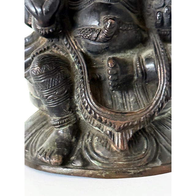 Metal Fine Antique Bronze Statue of Ganesh from Sir Lanka For Sale - Image 7 of 14