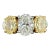 1.99 Ct Gia Certified 3-Stone White & Yellow Natural Diamond Ring Size 6.5 For Sale
