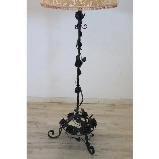 Black Early 20th Century Art Nouveau Iron Floor Lamp, 1890s For Sale - Image 8 of 11