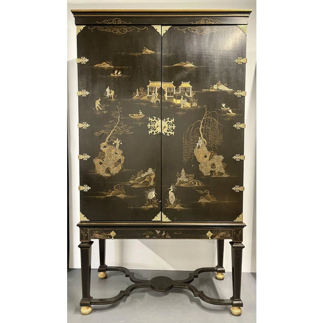 Dessin Fournier, Monumental Chinoiserie Cabinets, Black Lacquer, 20th C. For Sale In New York - Image 6 of 12