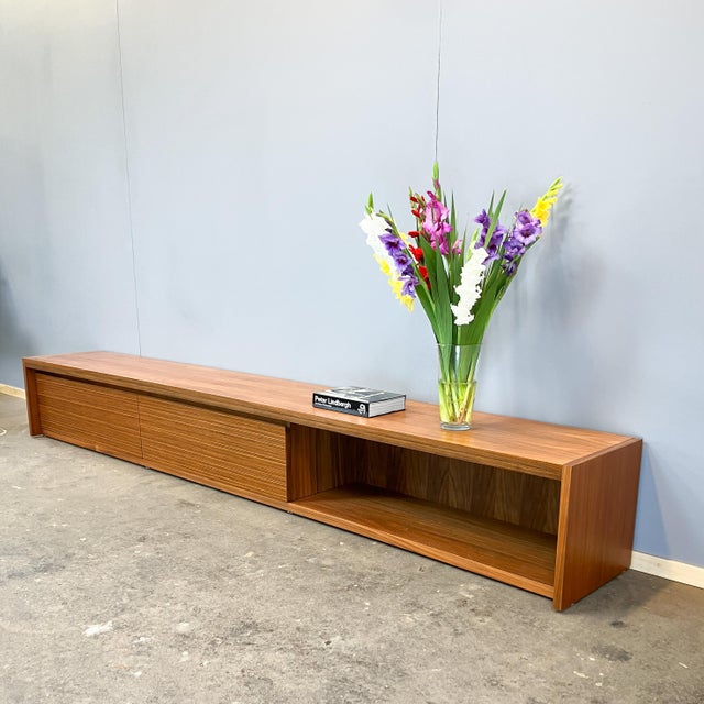 Brown Vintage Lowboard in Walnut and Zebrano, 1960s For Sale - Image 8 of 14