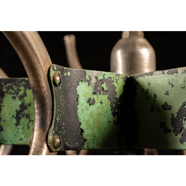 Antique Chippy Barber Shop Coat Rack in Green For Sale - Image 9 of 9