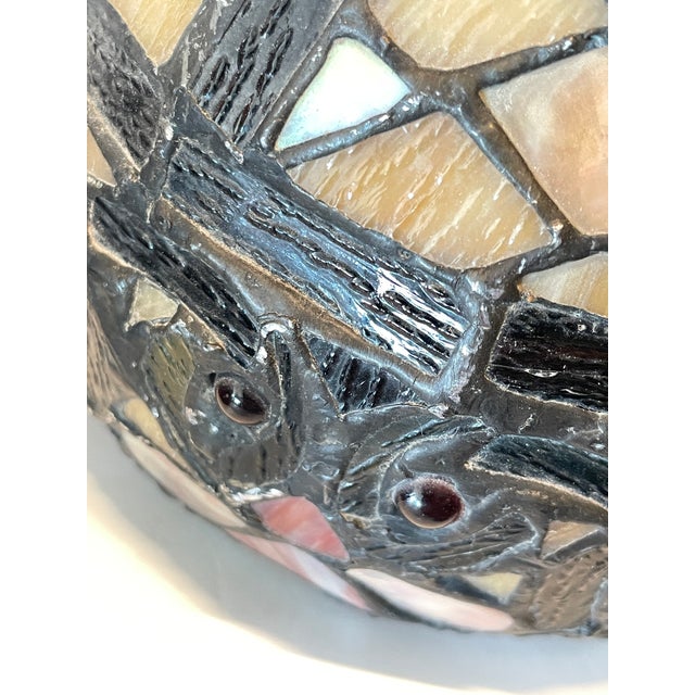 Early 20th Century Vintage Tiffany Style Leaded Glass Stained Glass Shades for Pendant / Chandelier - Set of 3 For Sale - Image 5 of 12