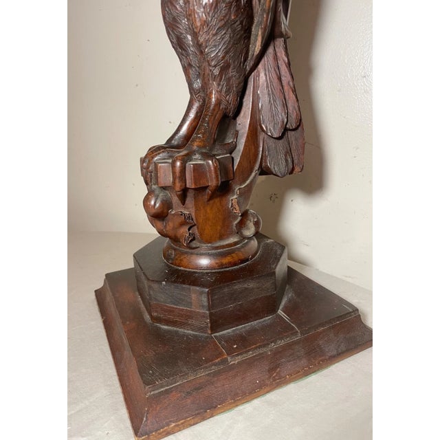 Large Antique 1800's Hand Carved Wood Architectural Salvage Bird Swan Sculpture For Sale - Image 16 of 18