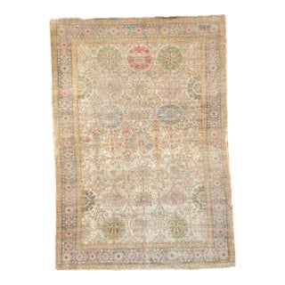 Mid 19th Century Turkish Silk Rug With Floral Medallions For Sale