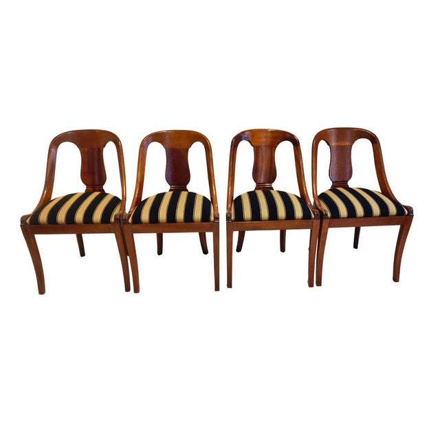 German Biedermeier Gondola Chairs, 1820, Set of 4 For Sale - Image 9 of 9