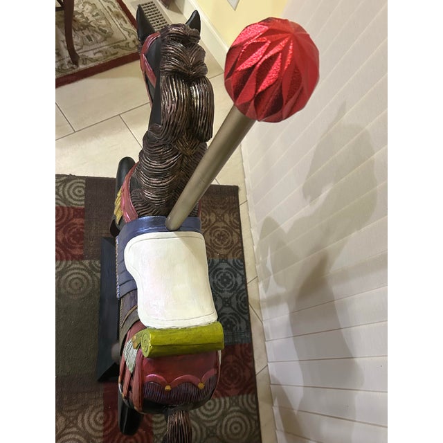 Onyx Vintage Wooden Hand-Carved Carousel Horse For Sale - Image 8 of 12