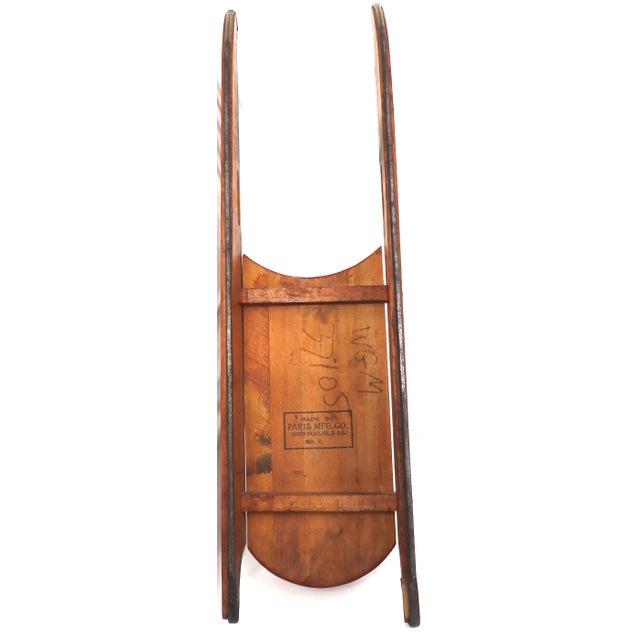 Antique American Victorian Childs "Winner" Wood Racing Style Snow Sled in Original Paint For Sale - Image 10 of 13