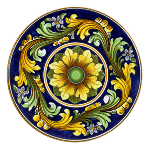 Painted Ceramic Majolica Wall Plate from Giro Dolce Caltagirone, 1960s