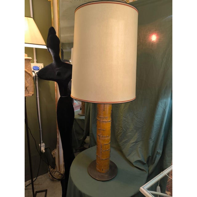 Obelisk Lamps with Brass Inserts and Lampshade, 1970s, Set of 2 For Sale - Image 18 of 18