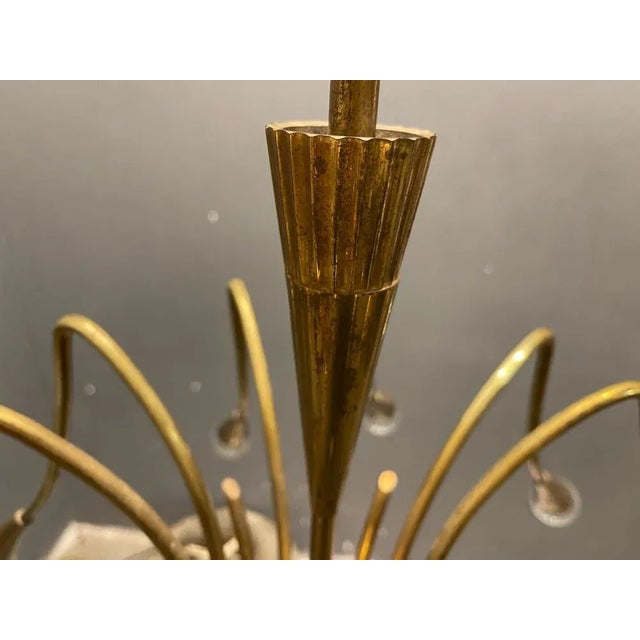 Brass Chandelier from Stilnovo, 1950s For Sale - Image 10 of 12