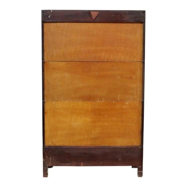 Grand Rapids Arts & Crafts Mahogany 3 Stack Clawfoot Barrister Bookcase C1920 For Sale - Image 10 of 11