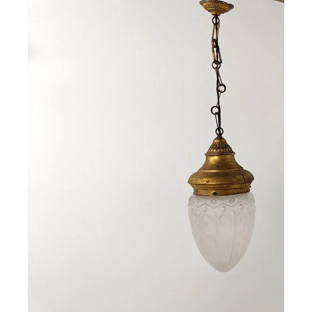 Metal Neoclassical Style Pendant Light, 1950s For Sale - Image 7 of 10