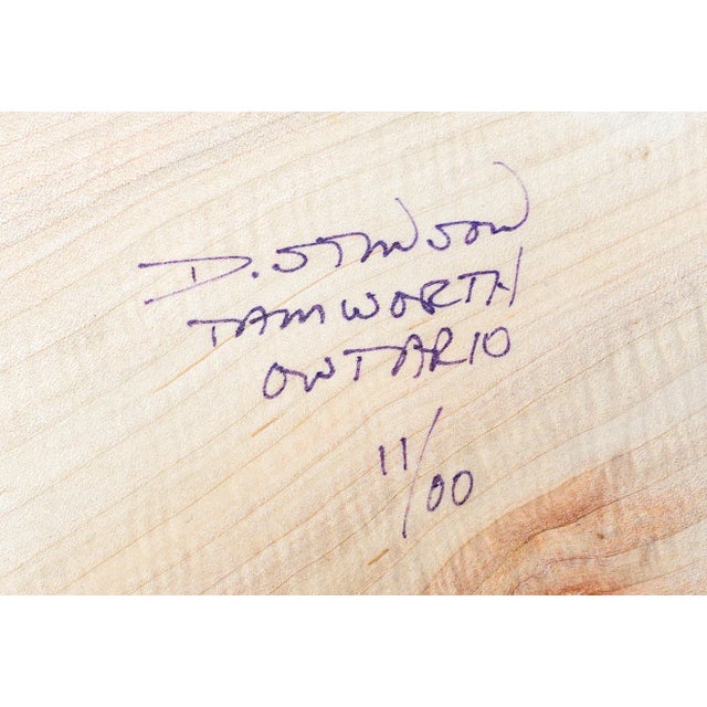 Late 20th Century Don Stinson Tamworth Ontario Canada Large Hand Carved Natural Wood Bowl For Sale In Miami - Image 6 of 7