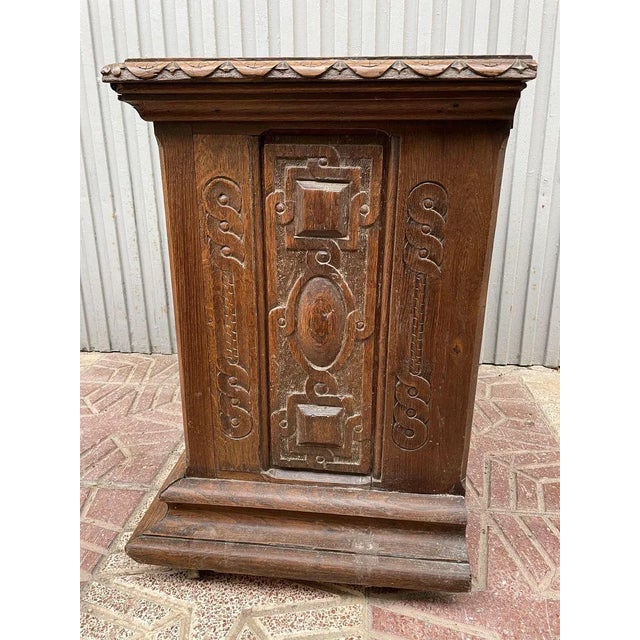 Wood Antique Oak Safe For Sale - Image 7 of 10
