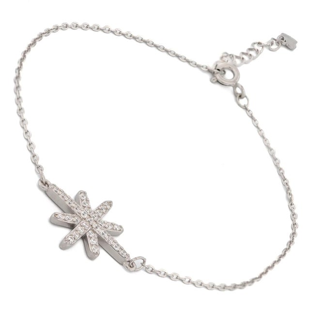 Early 21st Century Guidance Star Sterling Silver & Diamond Chain Bracelet For Sale - Image 5 of 7