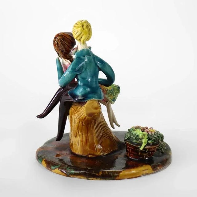 Early 20th Century Meuguelman French Porcelain Figural Grouping, Signed For Sale - Image 4 of 8
