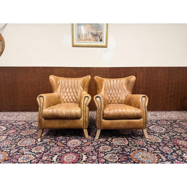 Vintage Aviator Chairs in Sheep Leather, Set of 2, in Very Good conditions. Designed 1970 to 1979