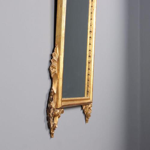 Mirror with Carved and Gilded Wooden Frame For Sale - Image 9 of 11
