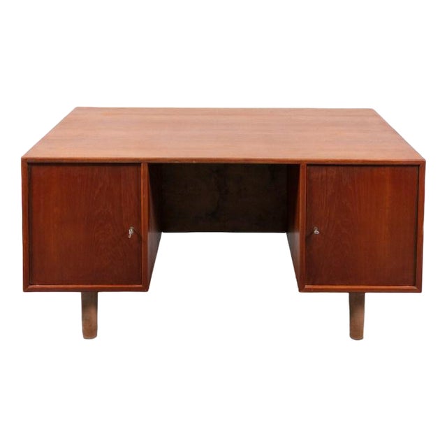 Modern Danish Architectural Teak Desk, 1950s For Sale