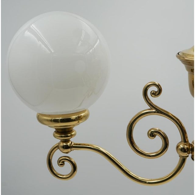 Gold Vintage Art Deco Style Ceiling Chandelier For Sale - Image 8 of 9