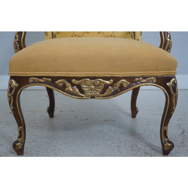 Pair of Century Louis XV Style Giltwood Armchairs For Sale - Image 11 of 18