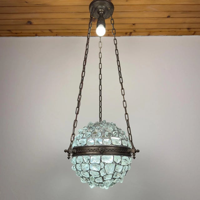 Antique Art Nouveau Style Chandelier with Chains, Austria, 1890s For Sale - Image 9 of 18