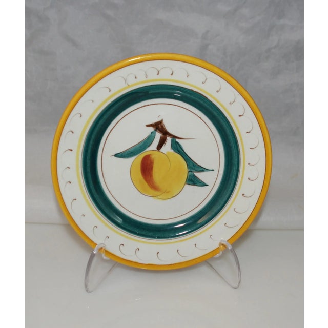 American 1940s Stangl Pottery Handcrafted Fruit Pattern Dessert Plates - Set of 2 For Sale - Image 3 of 9
