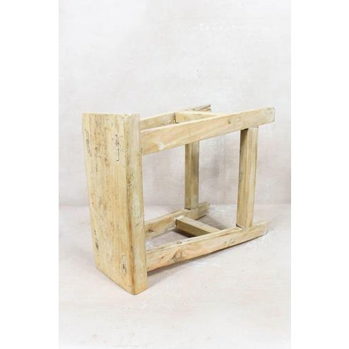 Vintage Rustic Stool in Elm For Sale - Image 4 of 5