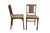 Four mid century Leg-O-Matic folding side chairs. Made of walnut featuring woven wicker rattan backs with vinyl seat and...