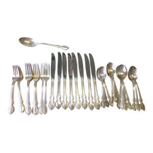 1950s Mid Century Modern 1847 Rogers Reflection International Silver Plate Flatware Set 7 - 41 Piece