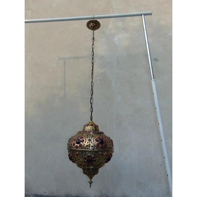 Vintage Brass Lantern Lamp, 1970s For Sale - Image 10 of 10