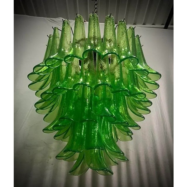 Green Murano Glass Chandelier from Mazzega, 2000s For Sale - Image 7 of 9