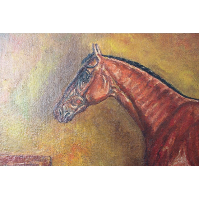 Brown Kalo Zoltan, Chestnut Horse, 1950s, Oil on Canvas, Framed For Sale - Image 8 of 13